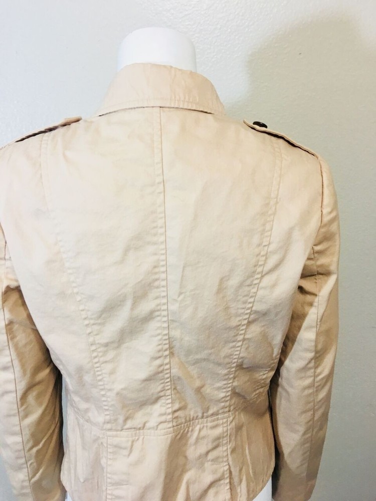 APOSTROPHE Sz 4 Coat Brown Beige Utility Jacket - Picture 7 of 10